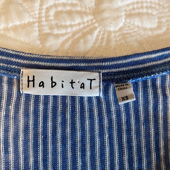 Habitat Linen Blue & White Striped Tunic Size XS - Picture 3 of 5